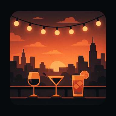 Pôr do sol no rooftop